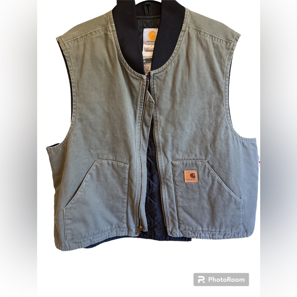 Men’s Carhartt Vest, size 2X, army green, like new in great condition. - Picture 1 of 5